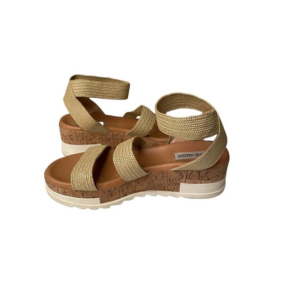 Steve Madden Bandi Platform Wedge Comfort Sandal Women's Size 9.5 Tan 23431 - Picture 6 of 9